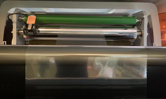 The 1.1 metre wide roll-to-roll UV casting line in operation
